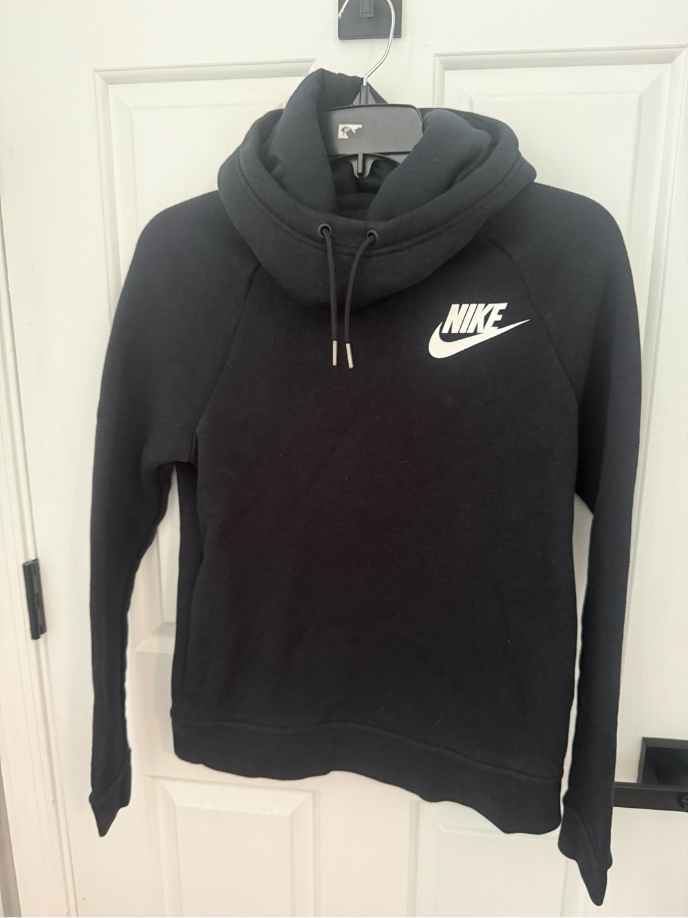 Nike Black Funnel Neck Pullover with White Swoosh